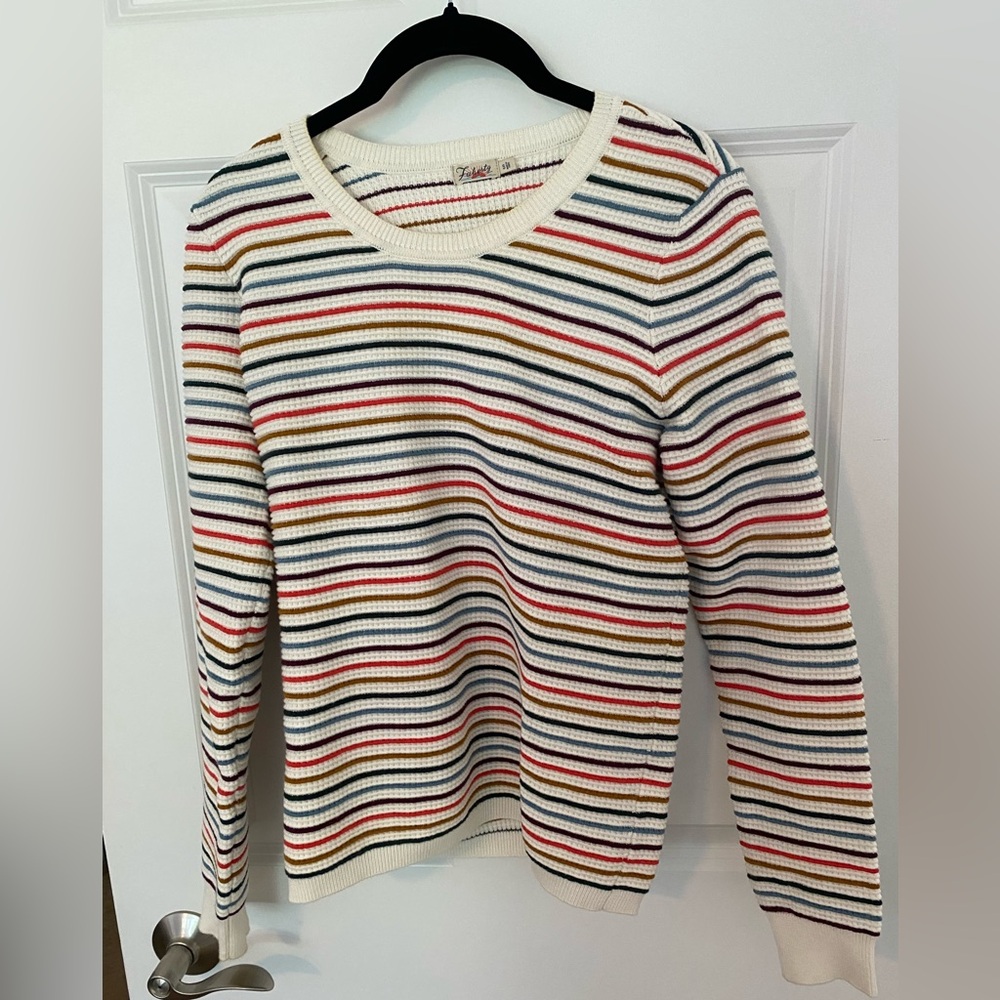Faherty Multicolor Striped Crew Neck Sweater